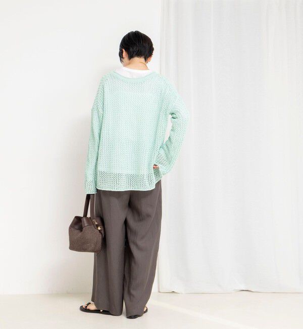 NOLLEY'S「《手洗い可能》ペーパーヤーンメッシュプルオーバー」|ニット・セーター|