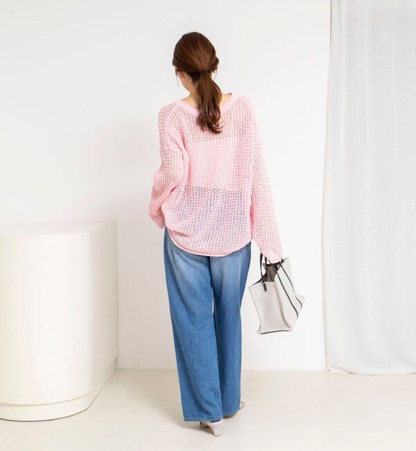 NOLLEY'S「《手洗い可能》ペーパーヤーンメッシュプルオーバー」|ニット・セーター|