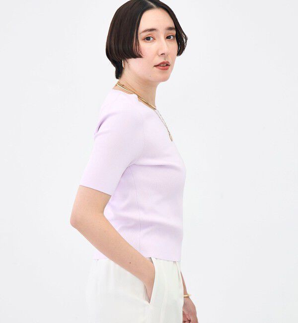 NOLLEY'S sophi「《アンサンブル対応》《手洗い可能》マルチファンクション5分袖プルオーバー」|ニット・セーター|