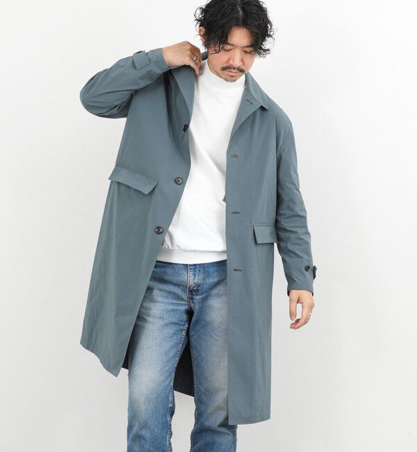 NOLLEY'S goodman「《ビジカジ対応》【ダントツ撥水】ステンカラーコート 26SS」|ステンカラーコート|グレイッシュブルー