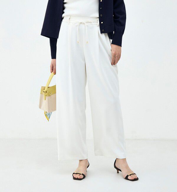 NOLLEY'S「《セットアップ対応》ウォッシャブルイージーツイルセミワイドパンツ」|その他|ホワイト