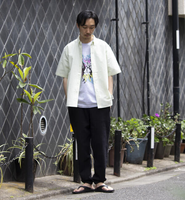 GLOSTER「【GLOSTER/グロスター】シアサッカー ボタンダウン半袖シャツ」|シャツ・ブラウス|