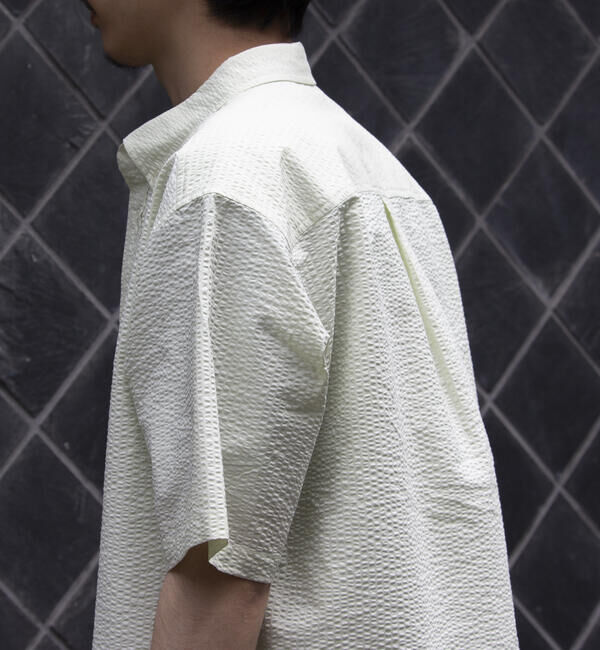 GLOSTER「【GLOSTER/グロスター】シアサッカー ボタンダウン半袖シャツ」|シャツ・ブラウス|