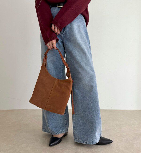 fredy emue「スエード結びハンドルワンショルバッグ」|ショルダー・メッセンジャー|キャメル