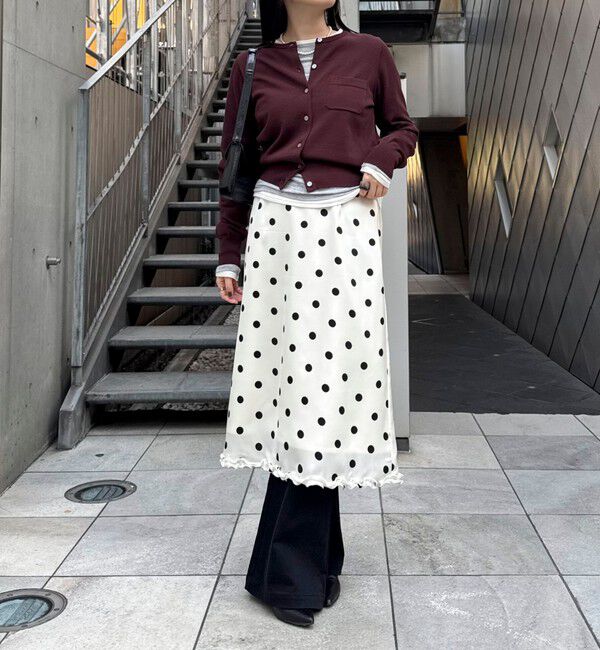 fredy emue「サテンドットミディスカート」|スカート|