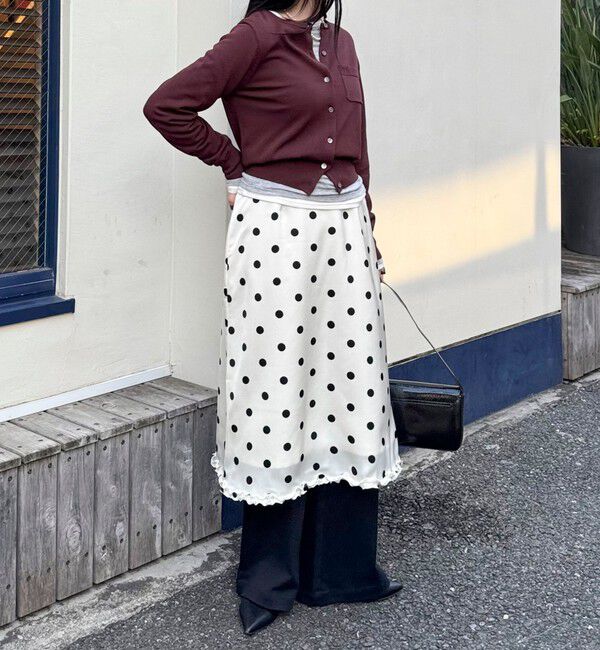 fredy emue「サテンドットミディスカート」|スカート|