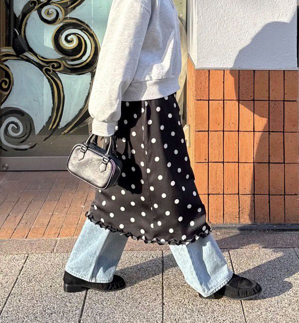 fredy emue「サテンドットミディスカート」|スカート|