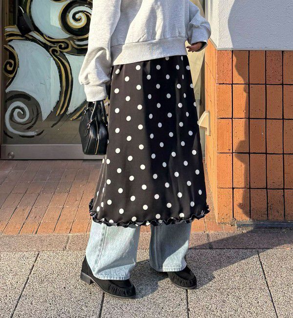 fredy emue「サテンドットミディスカート」|スカート|