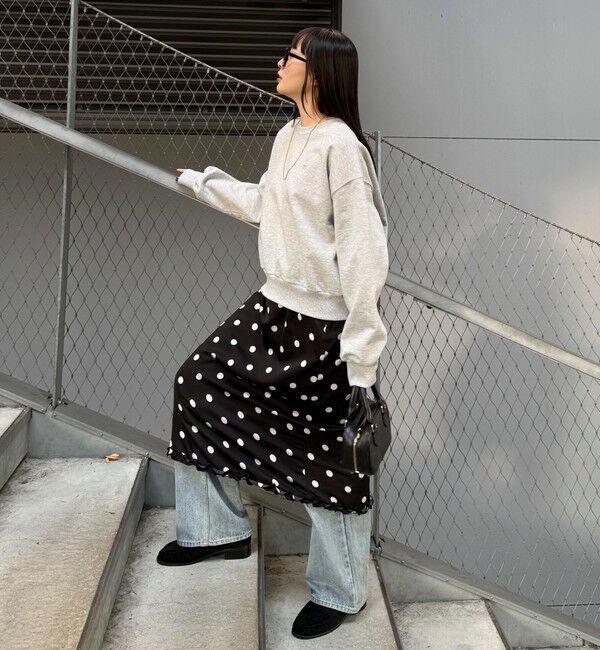 fredy emue「サテンドットミディスカート」|スカート|