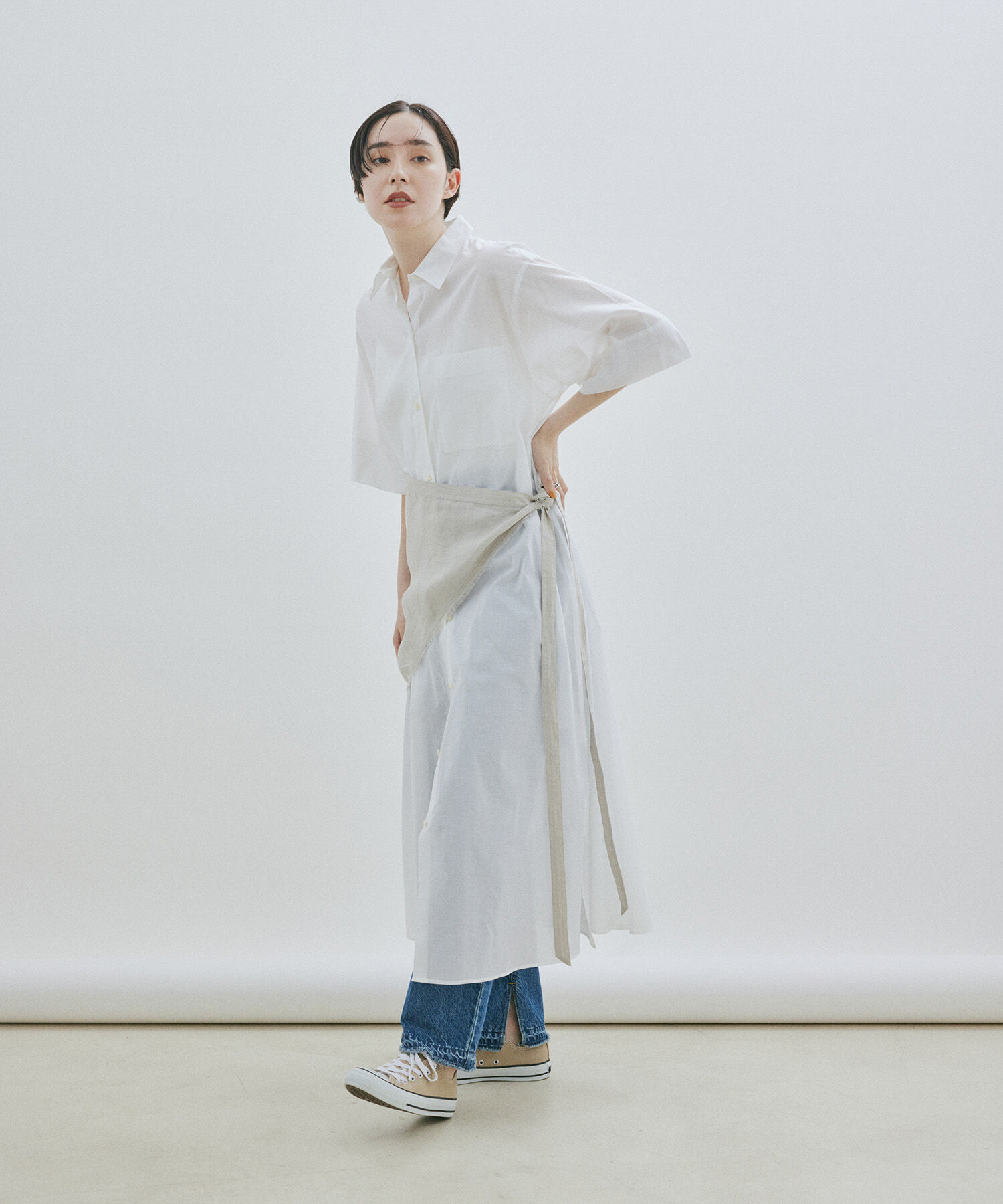 SALON adam et rope'「ワッシャーローンシャツワンピース / 無地・ストライプ」|その他|