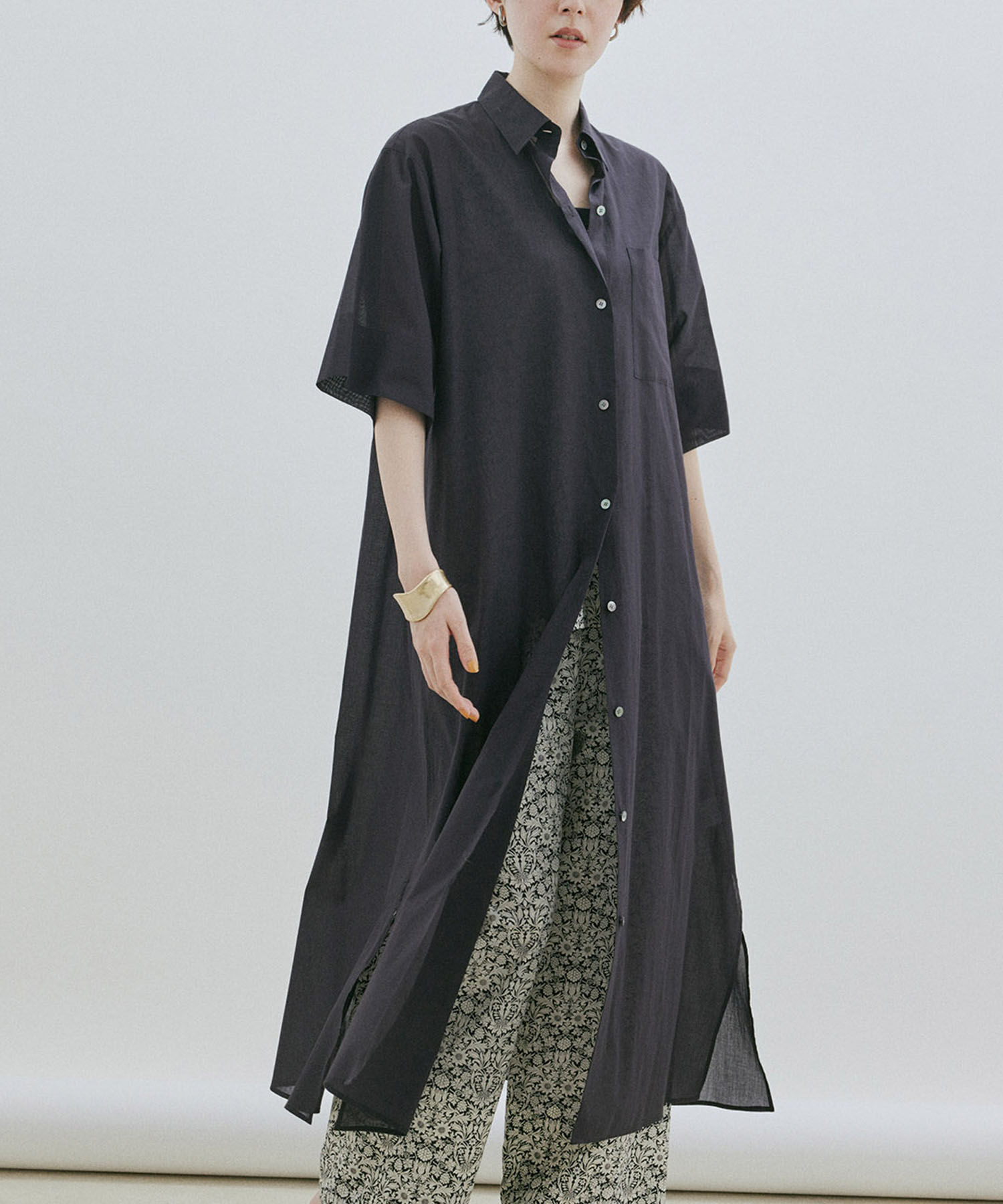 SALON adam et rope'「ワッシャーローンシャツワンピース / 無地・ストライプ」|その他|