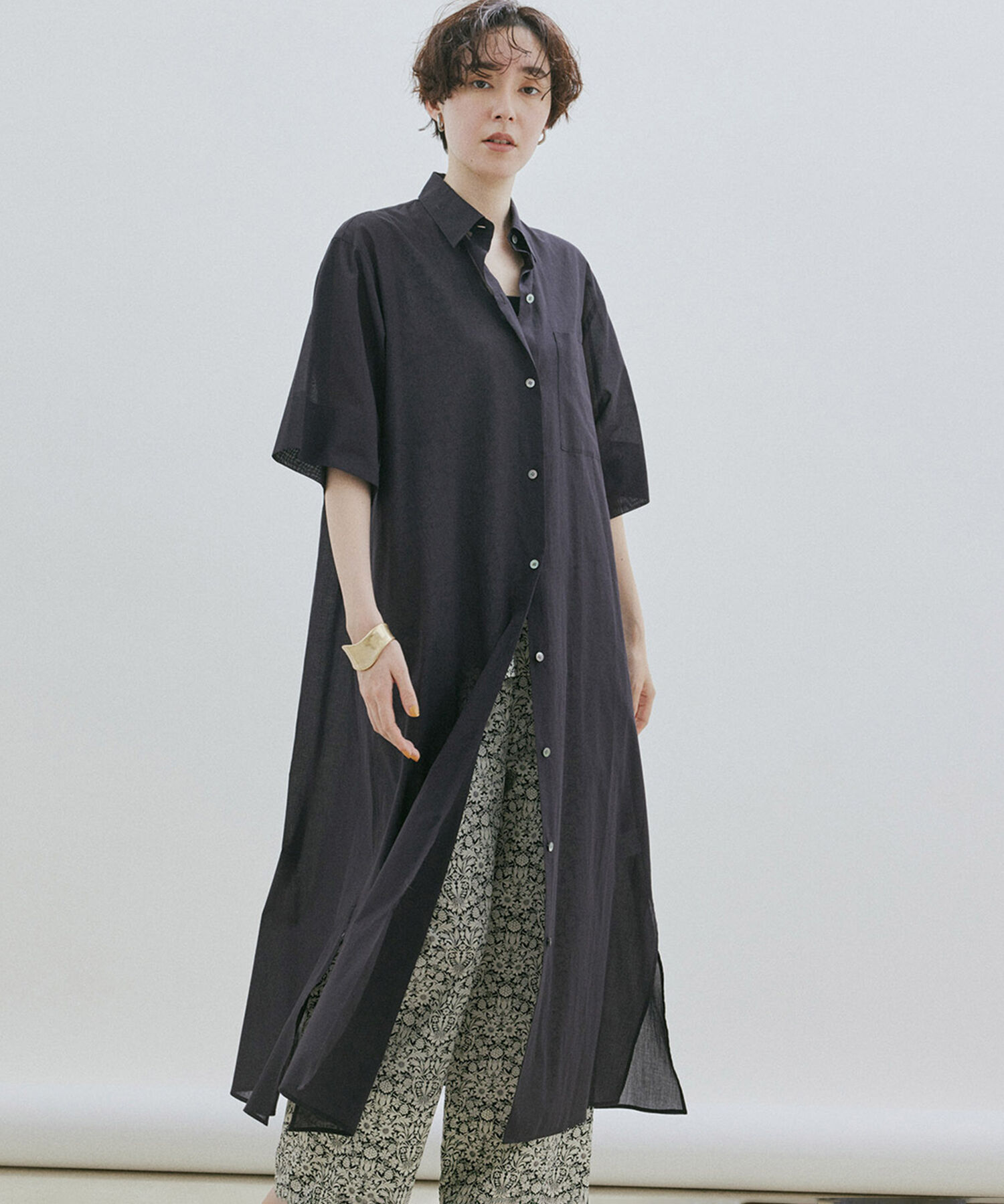 SALON adam et rope'「ワッシャーローンシャツワンピース / 無地・ストライプ」|その他|