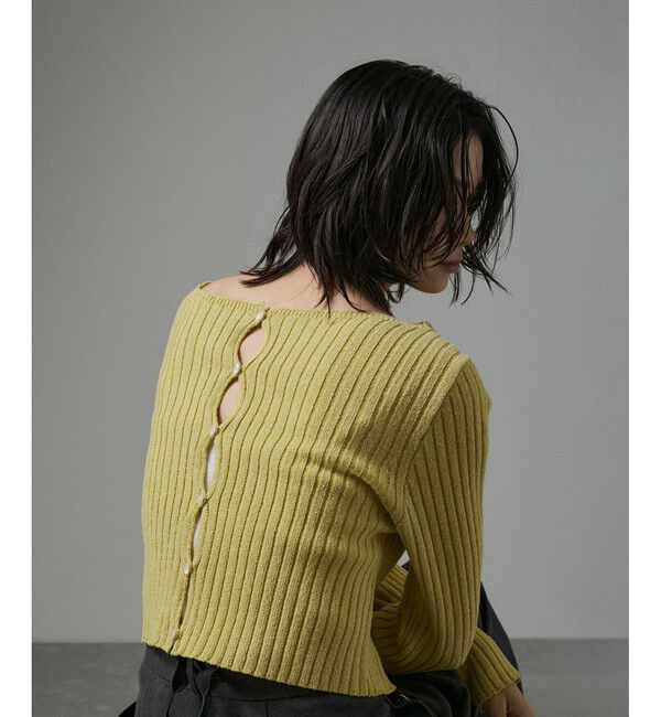 SALON adam et rope'「ローシルクリブニット2WAYカーディガン」|カーディガン|イエロー