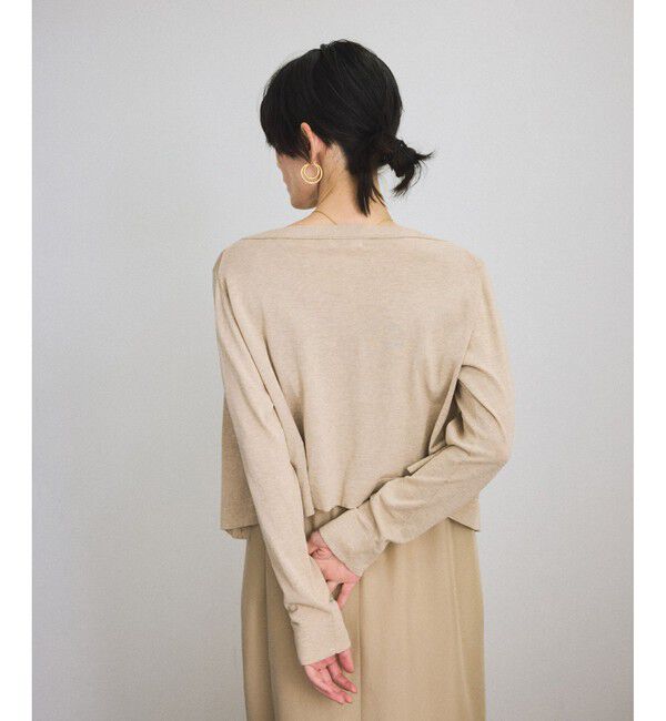 SALON adam et rope'「ハイツイストコットンVネックカーディガン」|カーディガン|