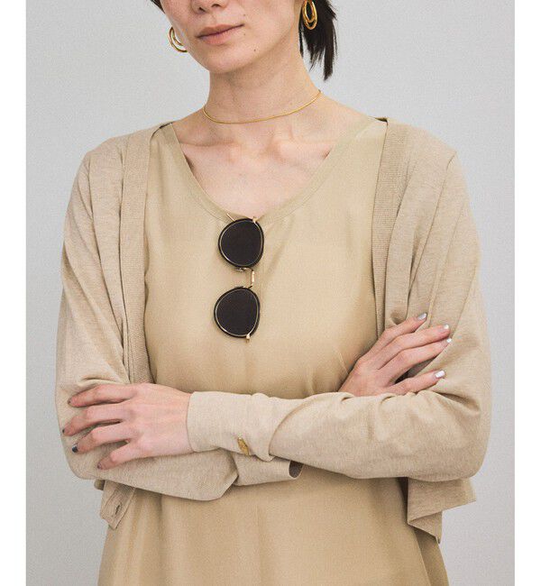 SALON adam et rope'「ハイツイストコットンVネックカーディガン」|カーディガン|