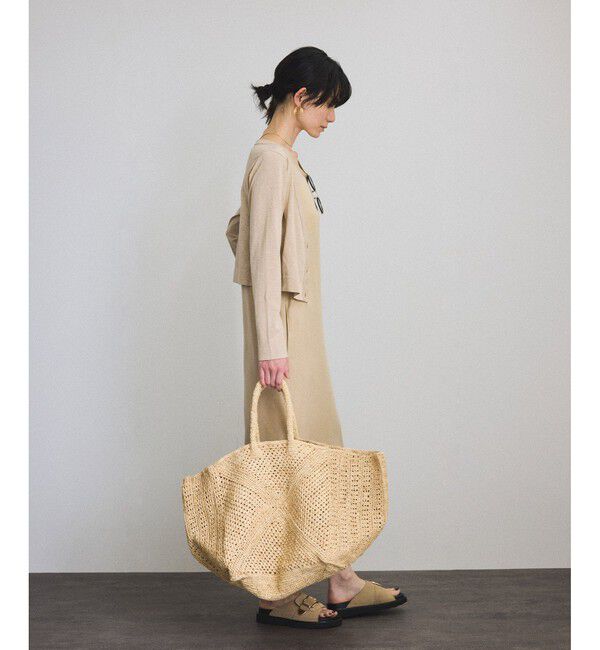 SALON adam et rope'「ハイツイストコットンVネックカーディガン」|カーディガン|