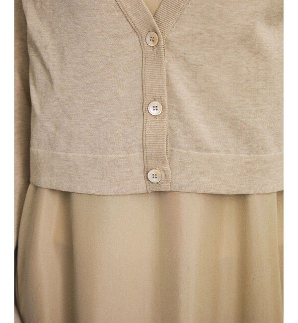 SALON adam et rope'「ハイツイストコットンVネックカーディガン」|カーディガン|