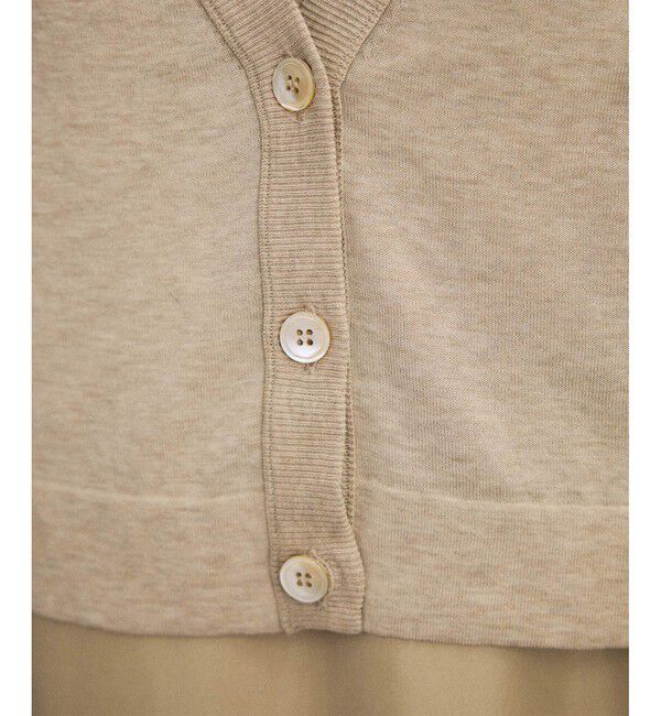 SALON adam et rope'「ハイツイストコットンVネックカーディガン」|カーディガン|