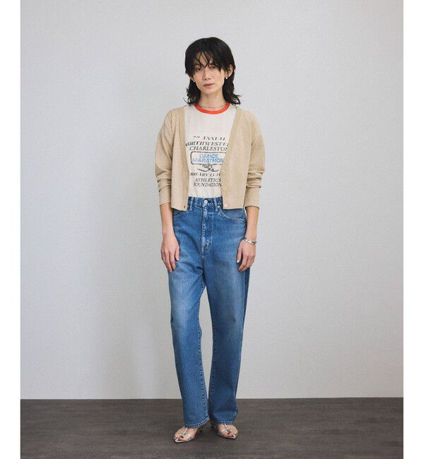 SALON adam et rope'「ハイツイストコットンVネックカーディガン」|カーディガン|