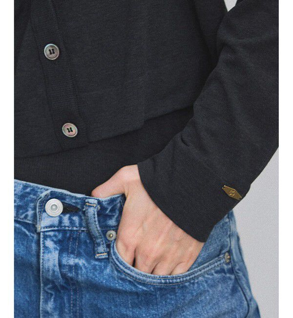 SALON adam et rope'「ハイツイストコットンVネックカーディガン」|カーディガン|