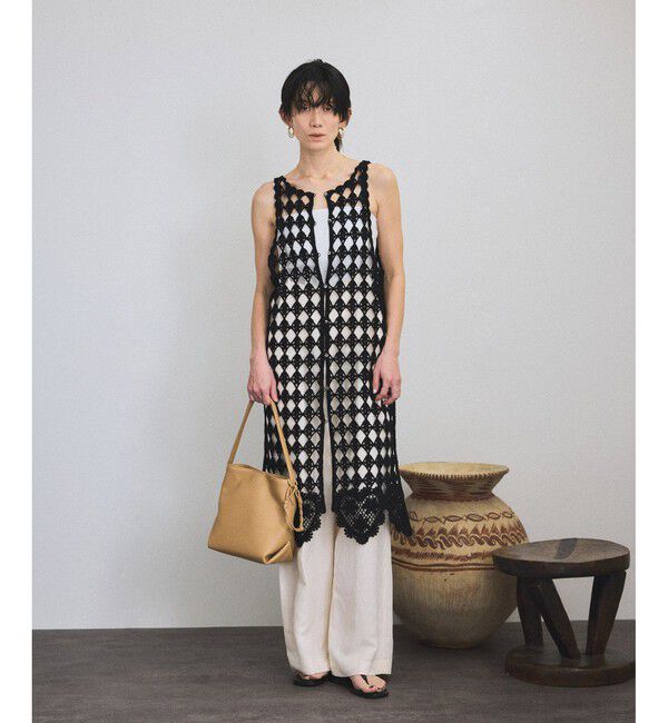 SALON adam et rope'「クロシェニットワンピース」|ワンピース|ブラック(01)