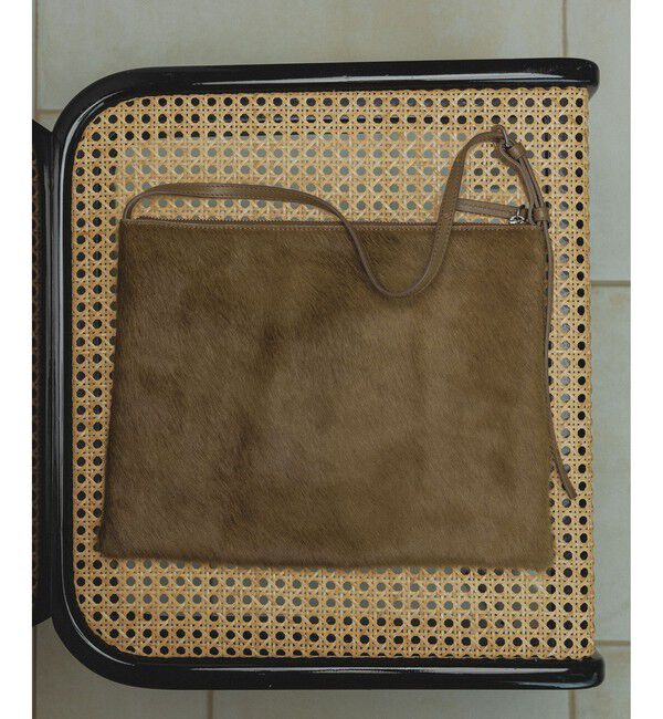 SALON adam et rope'「【W S（ドゥーブル）】へアリーカウレザーバッグ / ハンドバッグ」|ショルダー・メッセンジャー|ブラウン系(22)