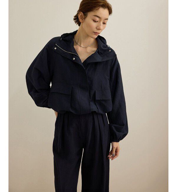 ROPE「【洗える】ビスコースリネン ライトマウンテンパーカー/一部セットアップ対応」|ブルゾン・スタジャン|ネイビー(40)