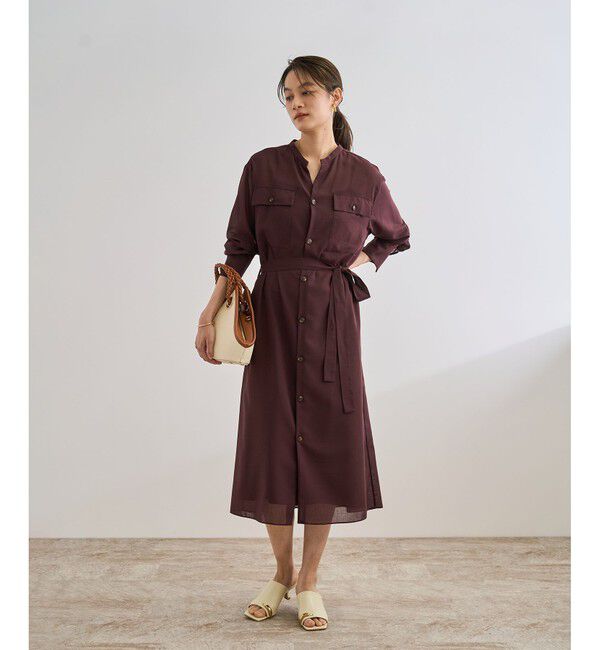 ROPE「【洗える】サファリシャツドレス」|ワンピース|