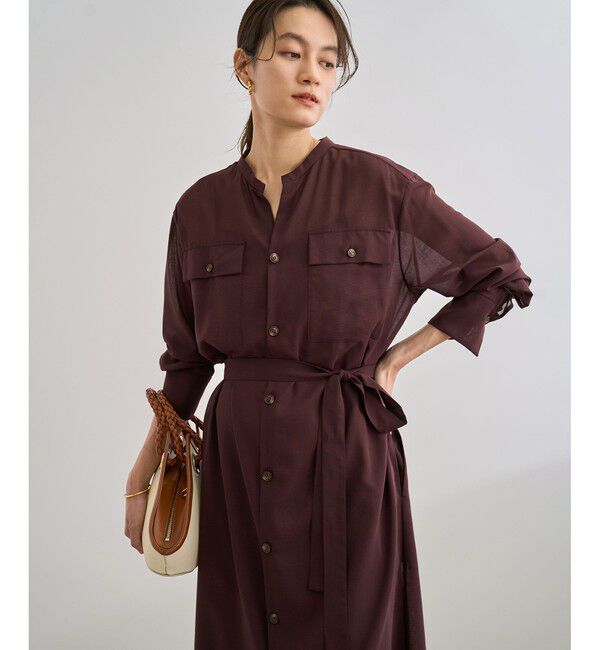 ROPE「【洗える】サファリシャツドレス」|ワンピース|