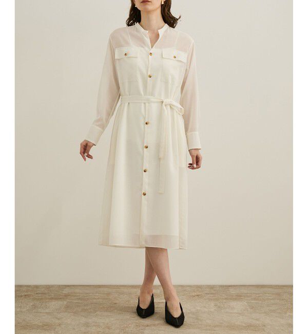 ROPE「【洗える】サファリシャツドレス」|ワンピース|