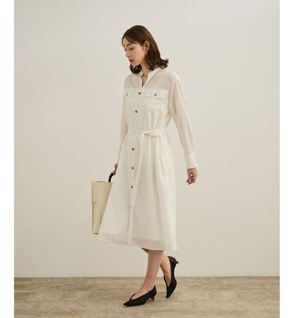 ROPE「【洗える】サファリシャツドレス」|ワンピース|