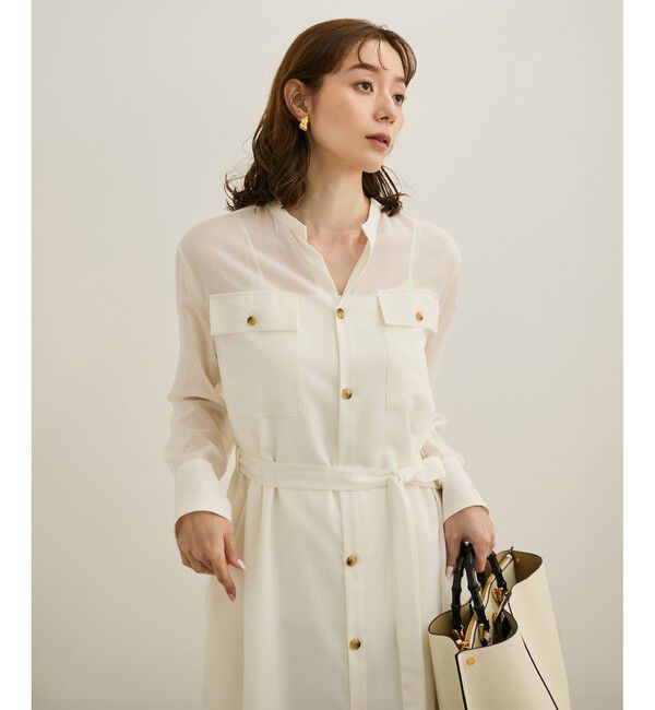 ROPE「【洗える】サファリシャツドレス」|ワンピース|