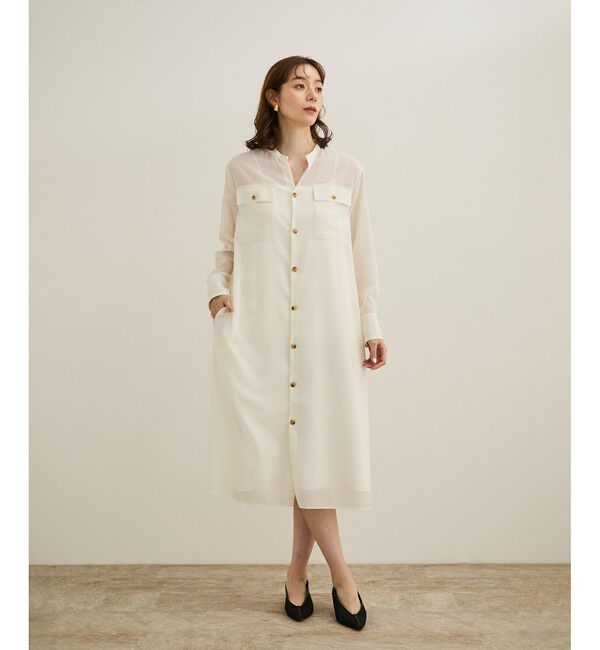 ROPE「【洗える】サファリシャツドレス」|ワンピース|