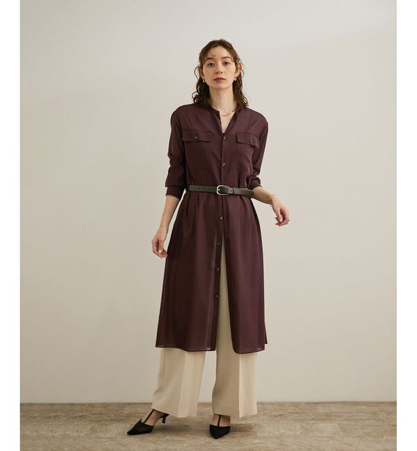 ROPE「【洗える】サファリシャツドレス」|ワンピース|