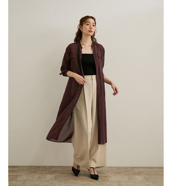 ROPE「【洗える】サファリシャツドレス」|ワンピース|