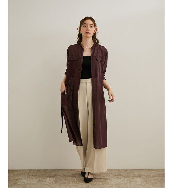 ROPE「【洗える】サファリシャツドレス」|ワンピース|