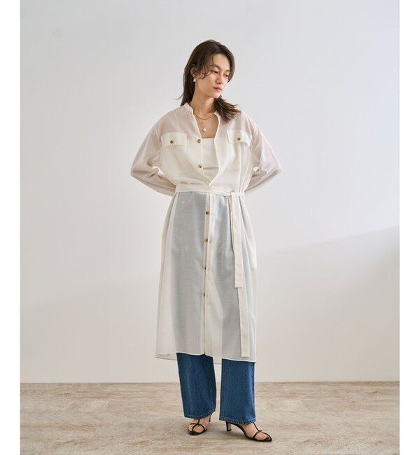 ROPE「【洗える】サファリシャツドレス」|ワンピース|