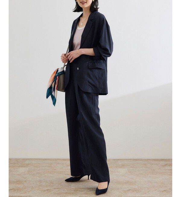 ROPE「レーヨンリネン ライトジャケット【セットアップパンツ・ワンピース対応】」|テーラードジャケット|