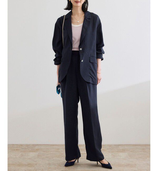 ROPE「レーヨンリネン ライトジャケット【セットアップパンツ・ワンピース対応】」|テーラードジャケット|