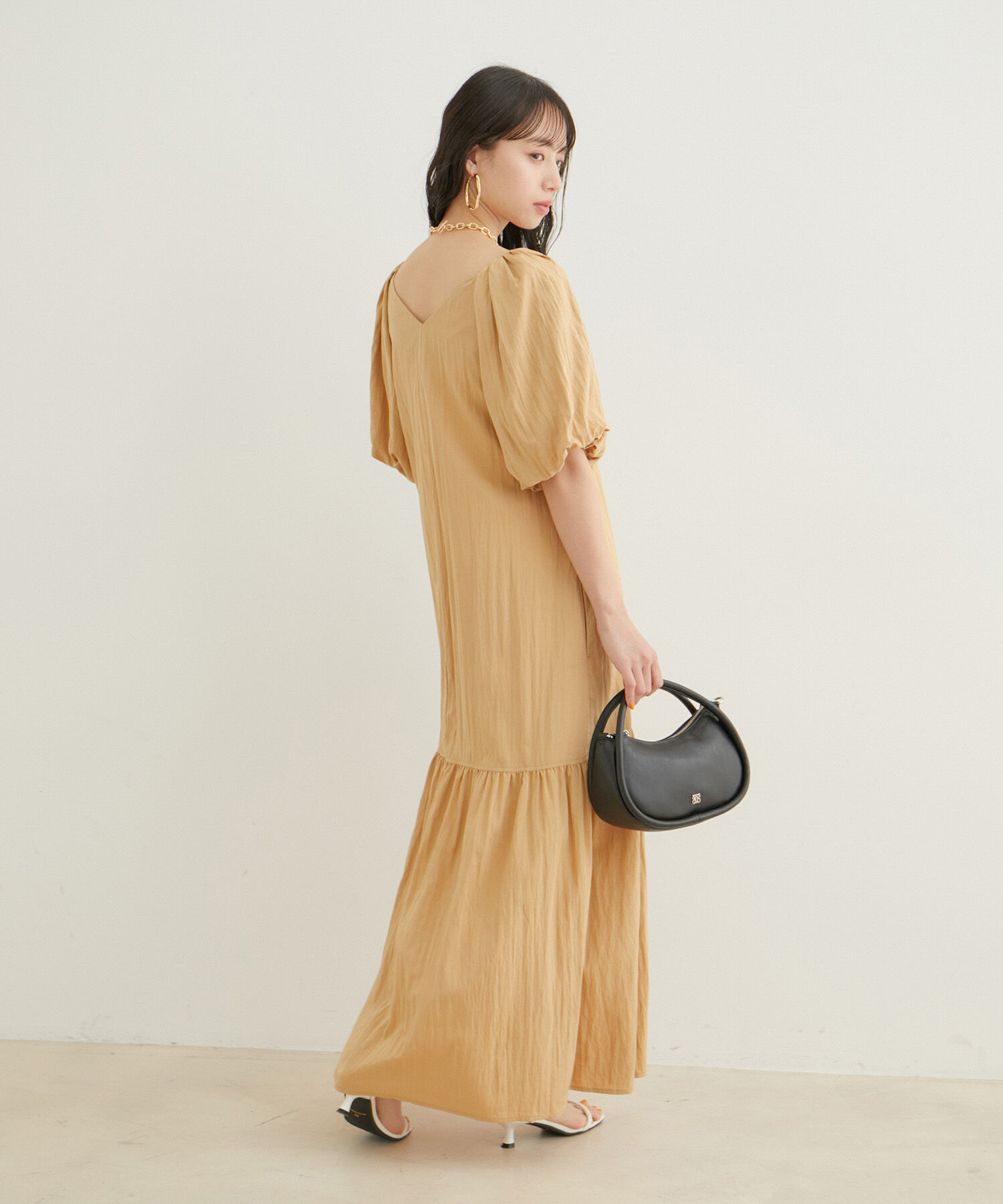 VIS「袖ボリューム裾ギャザーワンピース」|ワンピース|