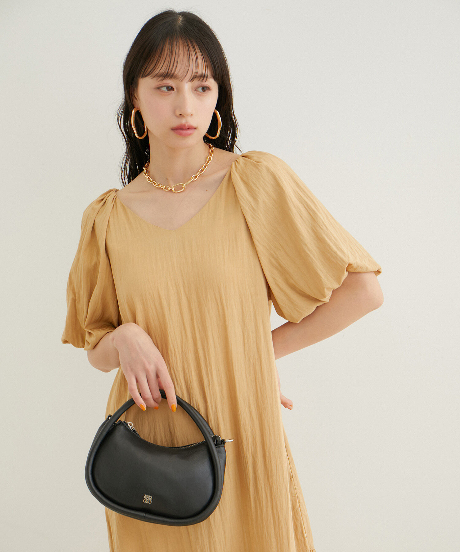 VIS「袖ボリューム裾ギャザーワンピース」|ワンピース|