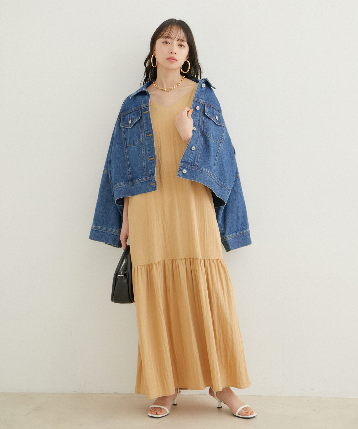 VIS「袖ボリューム裾ギャザーワンピース」|ワンピース|