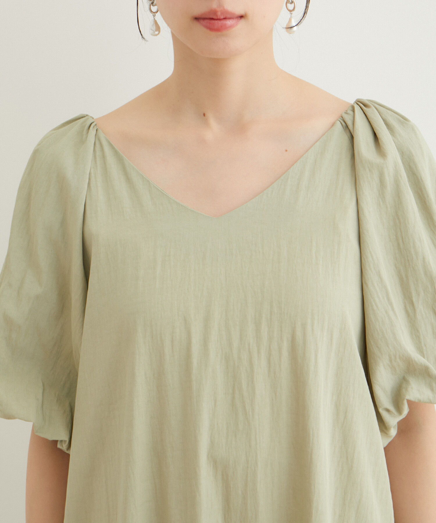 VIS「袖ボリューム裾ギャザーワンピース」|ワンピース|