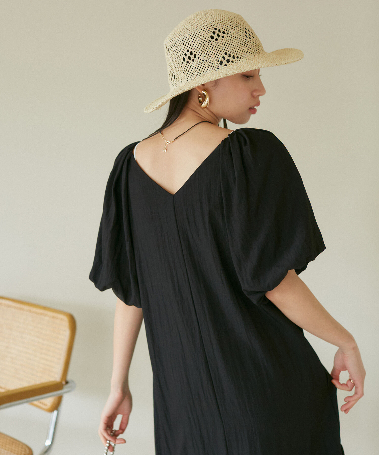 VIS「袖ボリューム裾ギャザーワンピース」|ワンピース|