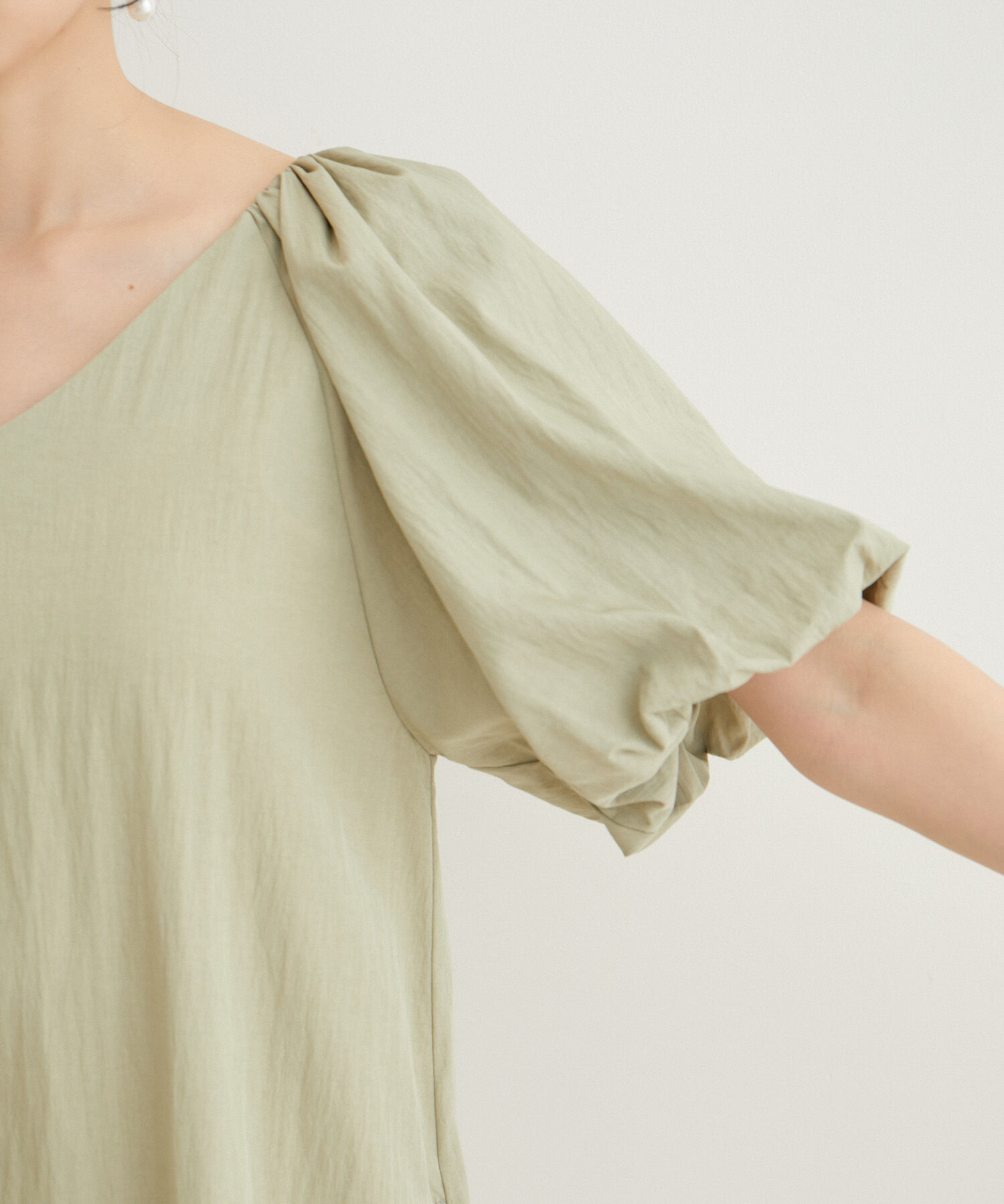 VIS「袖ボリューム裾ギャザーワンピース」|ワンピース|