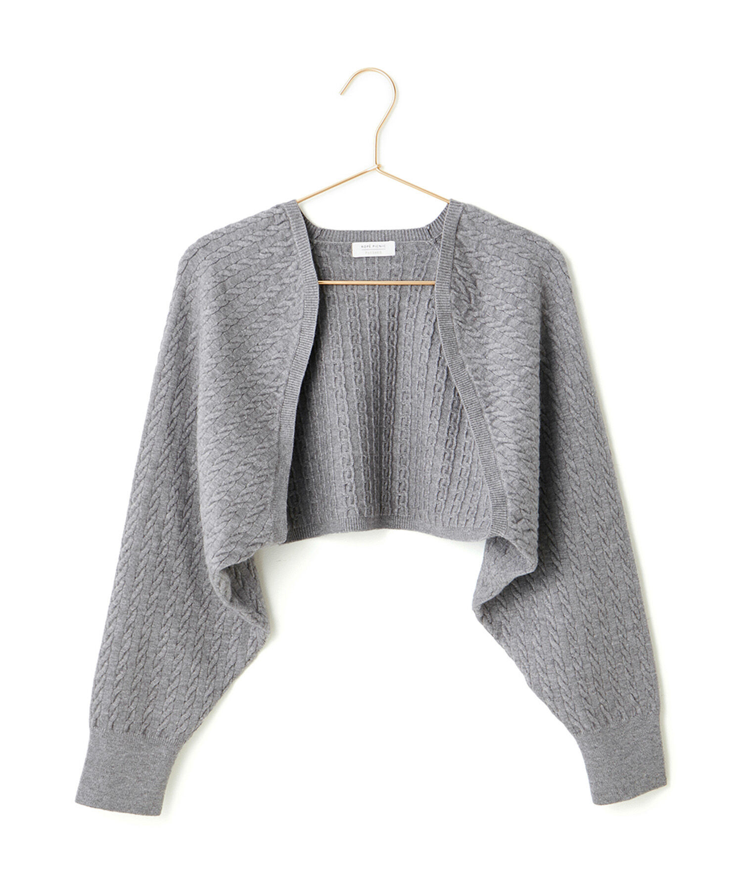 ROPE PICNIC PASSAGE「ケーブル編みニットアームボレロ」|カーディガン|