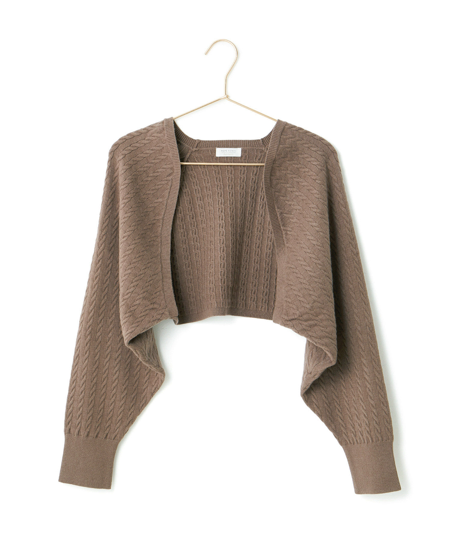 ROPE PICNIC PASSAGE「ケーブル編みニットアームボレロ」|カーディガン|