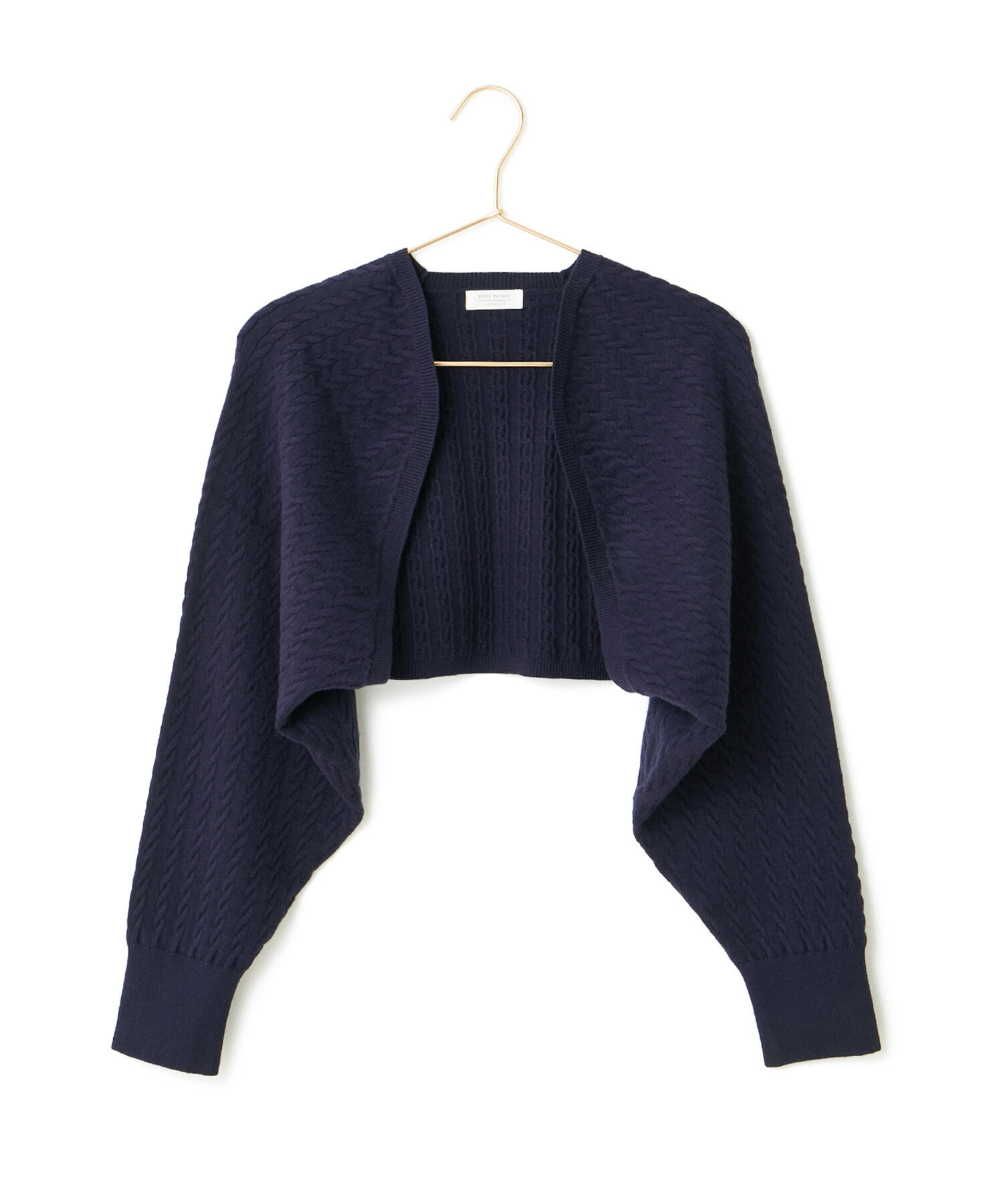 ROPE PICNIC PASSAGE「ケーブル編みニットアームボレロ」|カーディガン|