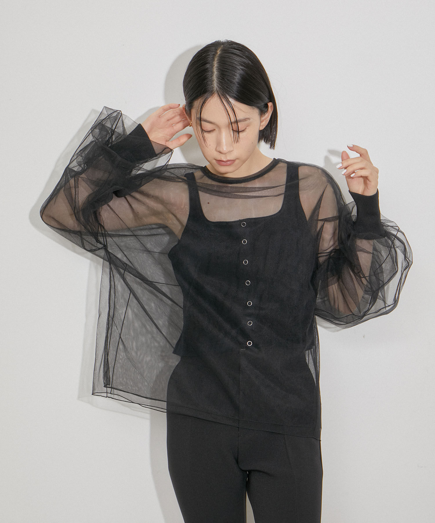 ADAM ET ROPE'「【洗える・ストレッチ】シアートリコットベロアカーディガン」|カーディガン|