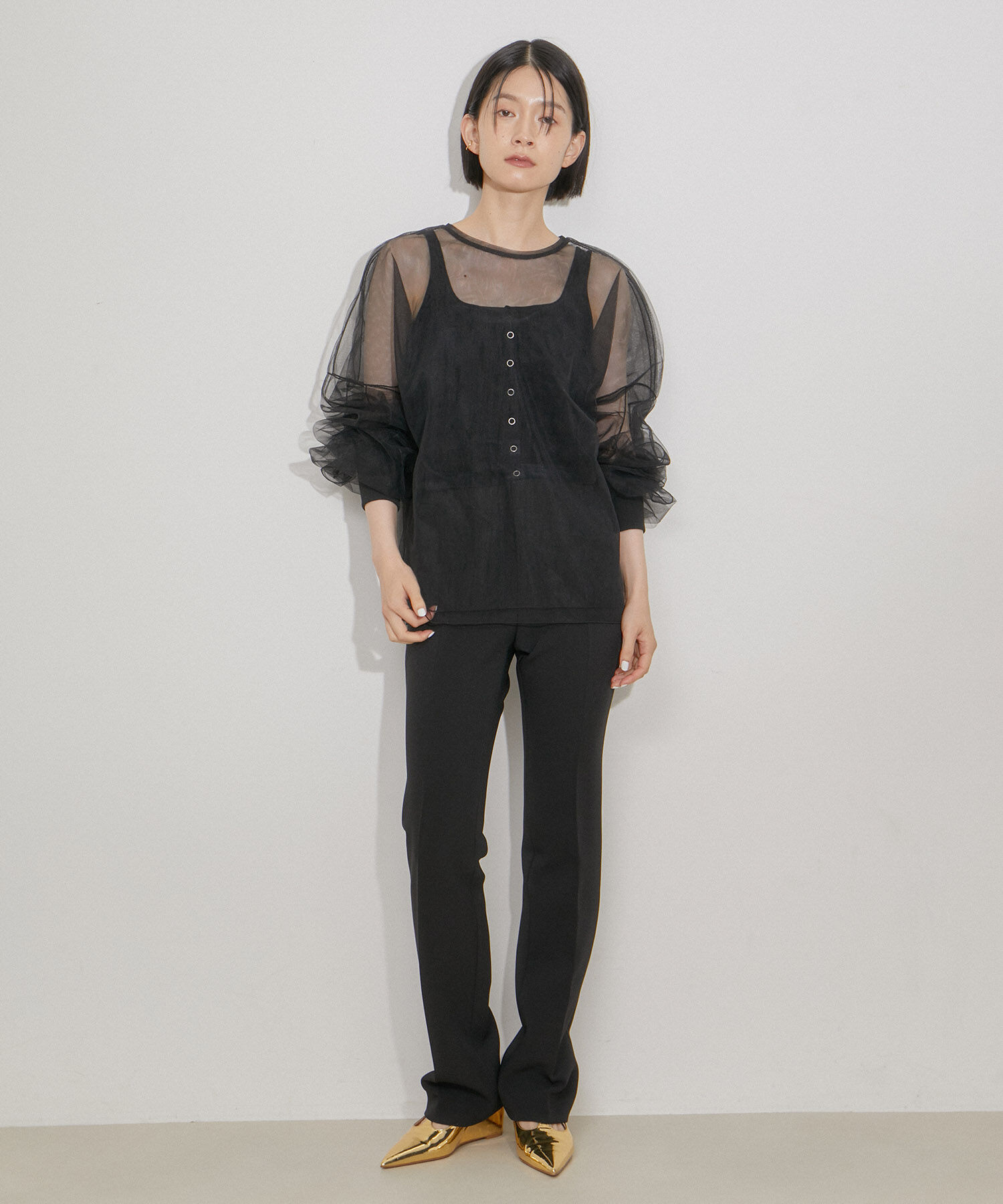 ADAM ET ROPE'「【洗える・ストレッチ】シアートリコットベロアカーディガン」|カーディガン|